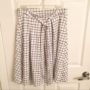 See You Monday Tie-Waist Checkered Skirt